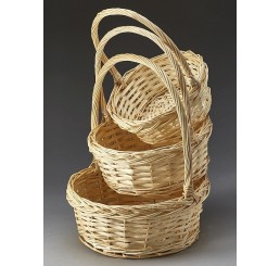 Buff Color Round Willow Set/3